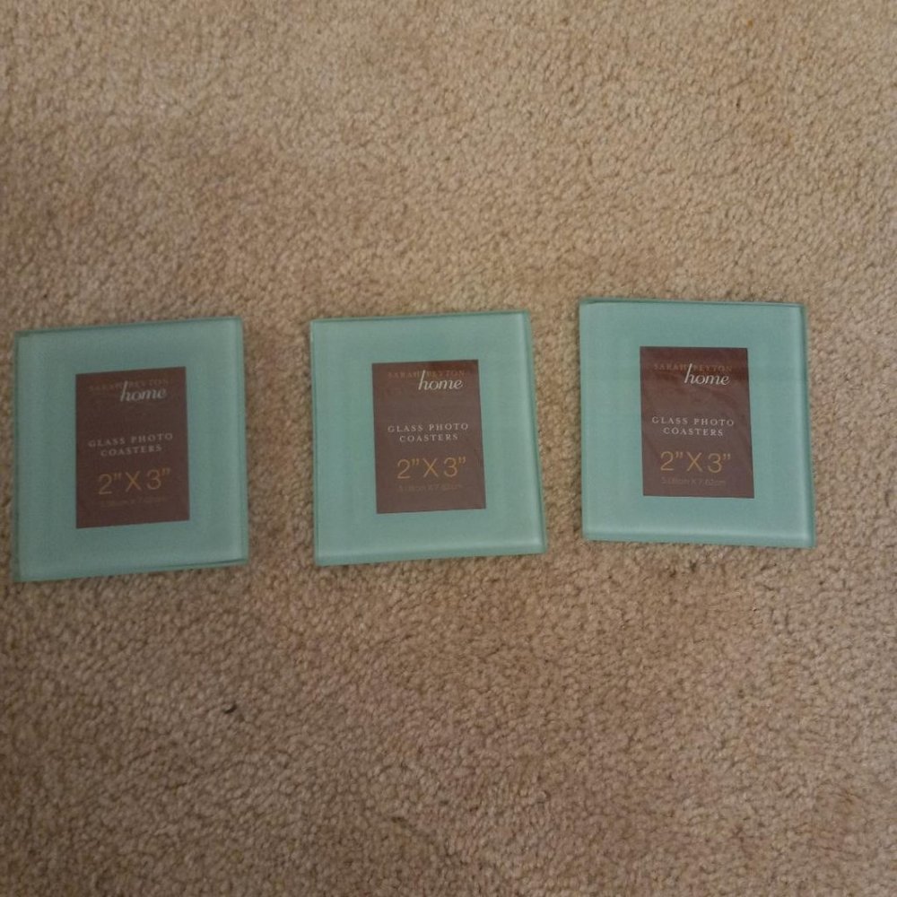 Sarah Peyton Home Solid Glass Photo Coasters